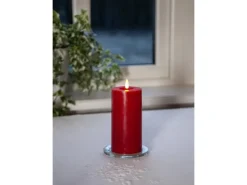 Star Trading LED-Kerze Pillar Flamme Flow, 17.5 cm, Rot