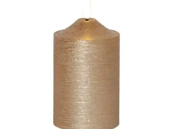 Star Trading LED-Kerze Pillar Flamme Ø 7.5 x 15 cm, Gold