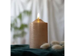 Star Trading LED-Kerze Pillar Flamme Ø 7.5 x 15 cm, Gold