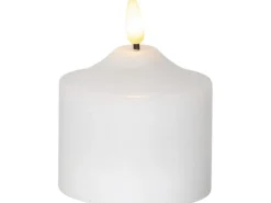 Star Trading LED-Kerze Pillar Flamme Ø 7.5 x 9.5 cm, Weiss