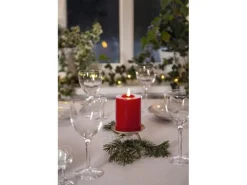 Star Trading LED-Kerze Pillar Flamme Flow Indoor, Rot, 12.5 cm Höhe