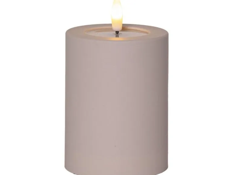 Star Trading LED Pillar Kerze Flamme Soft Indoor, 12.50 cm, Beige