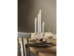 Star Trading LED-Stabkerzen Set Dinner Flamme Ø 2.1x28.5 cm, Weiss, 4 Stk