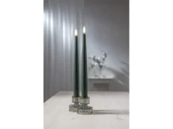 Star Trading LED-Stabkerzen Set Flamme Slim, 2 Stück, Grün