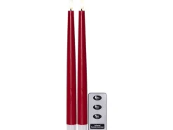 Star Trading LED-Stabkerzen Set Flamme Slim, 2 Stück, Rot