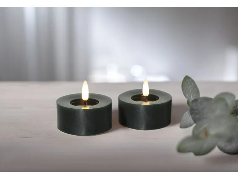 Star Trading LED Teelichter Set Flamme Flow 2 Pack, Grün
