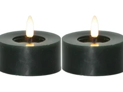 Star Trading LED Teelichter Set Flamme Flow 2 Pack, Grün