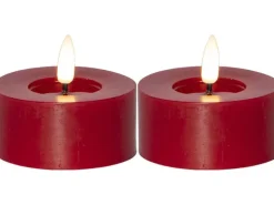 Star Trading LED Teelichter Set Flamme Flow 2 Pack, Rot