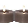 Star Trading LED Teelichter Set Flamme Flow 2 Pack, Braun
