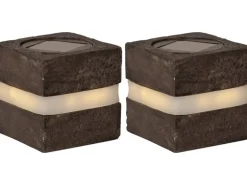Star Trading Solar Decoration Stonecube Warmweiss, Grau
