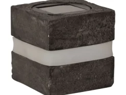 Star Trading Solar Decoration Stonecube Warmweiss, Grau