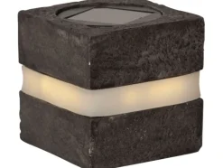 Star Trading Solar Decoration Stonecube Warmweiss, Grau