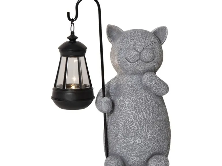 Star Trading Solar Dekoration Smilla 22 cm Grau