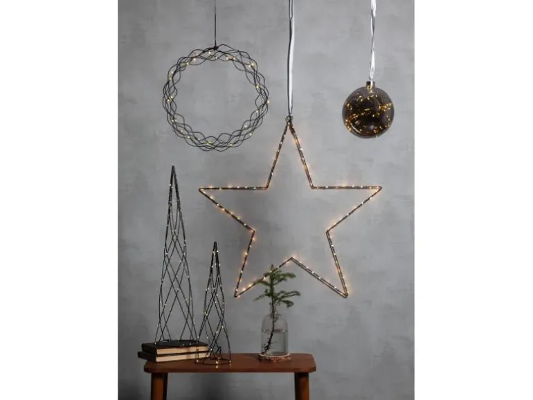 Star Trading Weihnachtskugel Glow, 40 LED, Ø 15 cm, Anthrazit