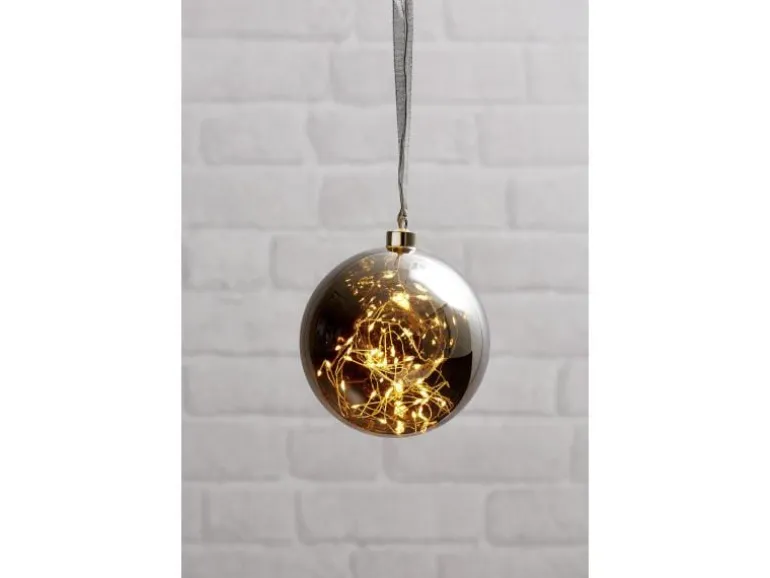 Star Trading Weihnachtskugel Glow, 40 LED, Ø 15 cm, Anthrazit