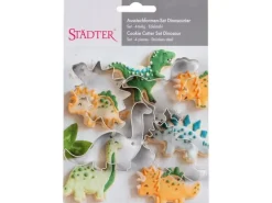 Städter Ausstecher Set Dinosaurier 4-teilig, Silber