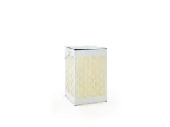 STT Laterne Muster Recharge USB, 24.5 cm, Weiss/Gold