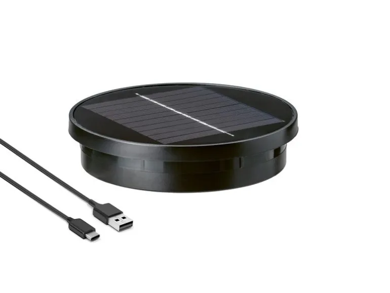 STT Solarpanel USB Ersatz, Rund, Schwarz