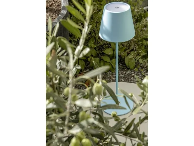 STT Tischleuchte Motion USB Luna, 23 LEDs, Ø 12 x 38 cm, Iceblue