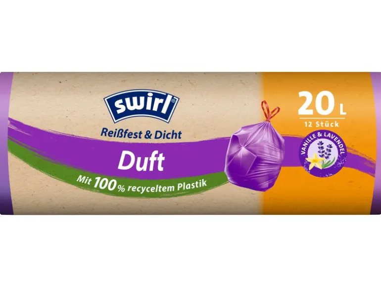 Swirl Müllbeutel Duft Lavendel-Vanille 20 l, 12 Stück