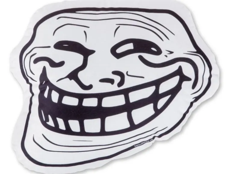 Swissmeme Kissen Trollface, 41 x 34 x 15 cm
