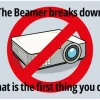 Swissmeme Sticker «Beamer breaks down» 7.4 x 7.4 cm