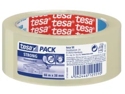 tesa Klebeband strong 38 mm x 66 m, 1 Rolle Transparent