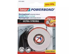 tesa Montageband Powerbond Ultra Strong 19 mm x 1.5 m, Weiss
