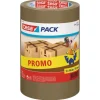 tesa tesapack Packband 3 Rollen 50 mm x 66 m, Braun