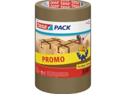 tesa tesapack Packband 3 Rollen 50 mm x 66 m, Braun