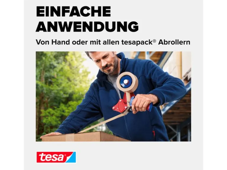 tesa tesapack Papier 3er-Pack 50 mm x 50 m, Braun