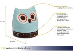 TFA Dostmann Küchentimer Eule Türkis