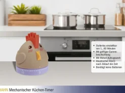 TFA Dostmann Küchentimer Hahn Braun