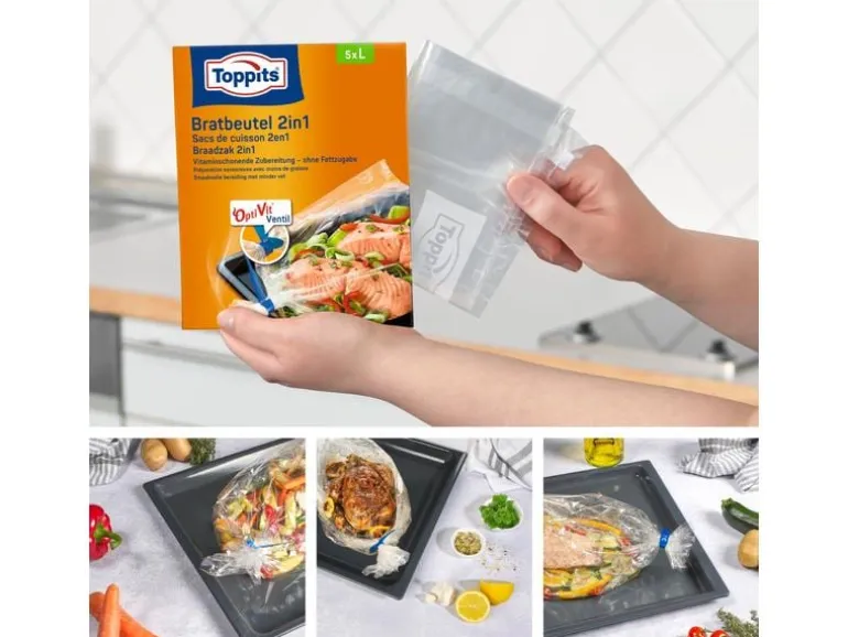 Toppits Bratbeutel 2 in 1 Grösse L, 5 Stück