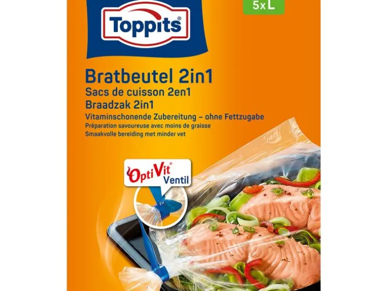 Toppits Bratbeutel 2 in 1 Grösse L, 5 Stück