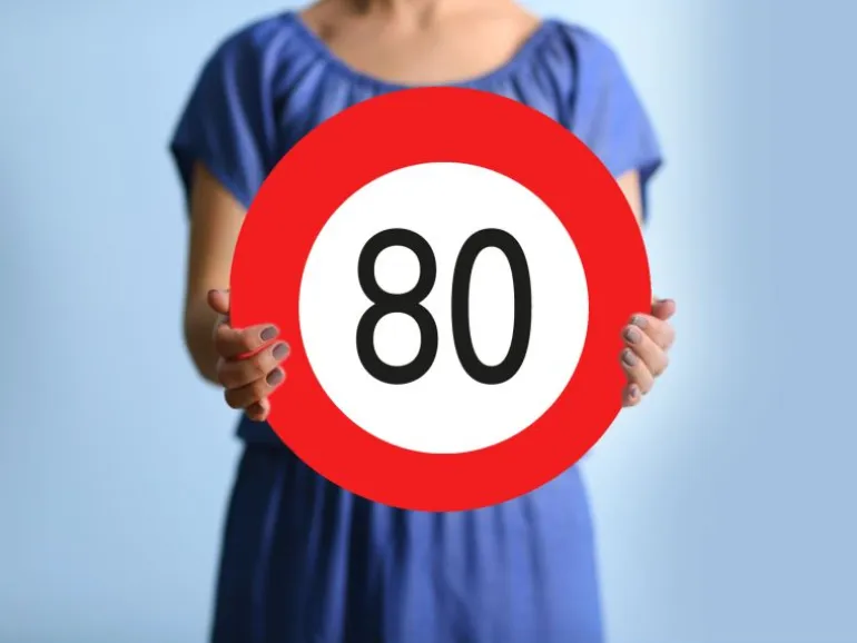 Trendcompany Verkehrsschild zum 80. Geburtstag 45 cm
