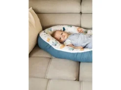 Ullenboom Babynest Cocoon Waffel-Motiv Blau Wale 55 x 95 cm