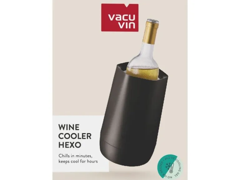 Vacuvin Flaschenkühler Hexo, Schwarz