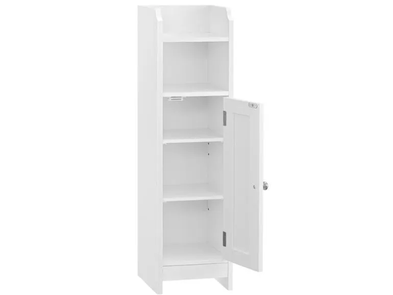 VASAGLE Badezimmerregal mit Tür 80 x 20 cm, Weiss
