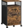 VASAGLE Multifunktionswagen 42 x 44 x 67.4 cm, Braun/Schwarz