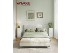 VASAGLE Nachttisch 2er Set 25 x 65 cm, Weiss