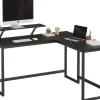 VASAGLE Tisch in L-Form Schwarz 120 x 119 cm