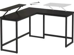 VASAGLE Tisch in L-Form Schwarz 120 x 119 cm