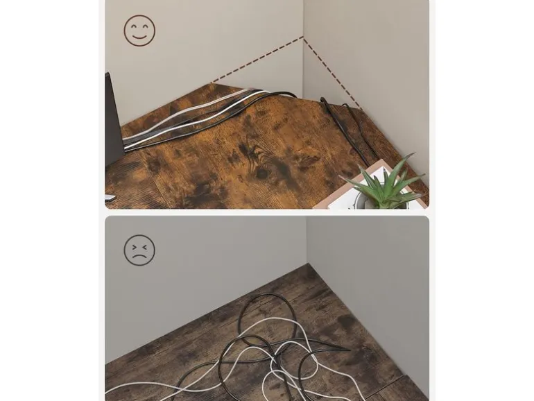 VASAGLE Tisch in L-Form 138 x 138 cm Braun