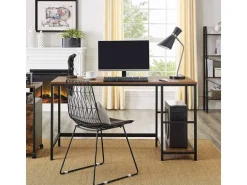 VASAGLE Tisch LWD55X Vintagebraun-Schwarz