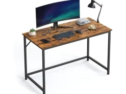 VASAGLE Tisch mit Platte Braun/Schwarz 120 x 60 cm