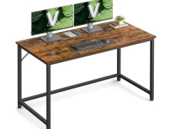 VASAGLE Tisch mit Platte Braun/Schwarz 120 x 60 cm