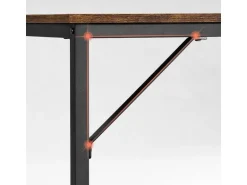 VASAGLE Tisch mit Platte Braun/Schwarz 120 x 60 cm