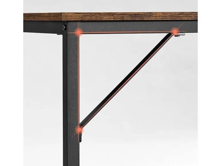 VASAGLE Tisch 80 x 50 x 76 cm, Braun/Schwarz