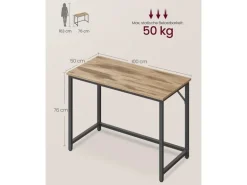 VASAGLE Tisch 100 x 50 x 76 cm Camelbraun/Schwarz